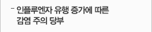 인플루엔자 유행 증가에 따른 감염 주의 당부 