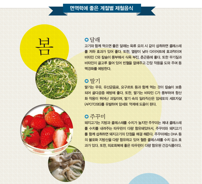 면역력에 좋은 계절별 제철음식