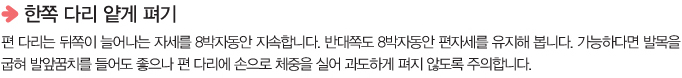 한쪽 다리 얕게 펴기