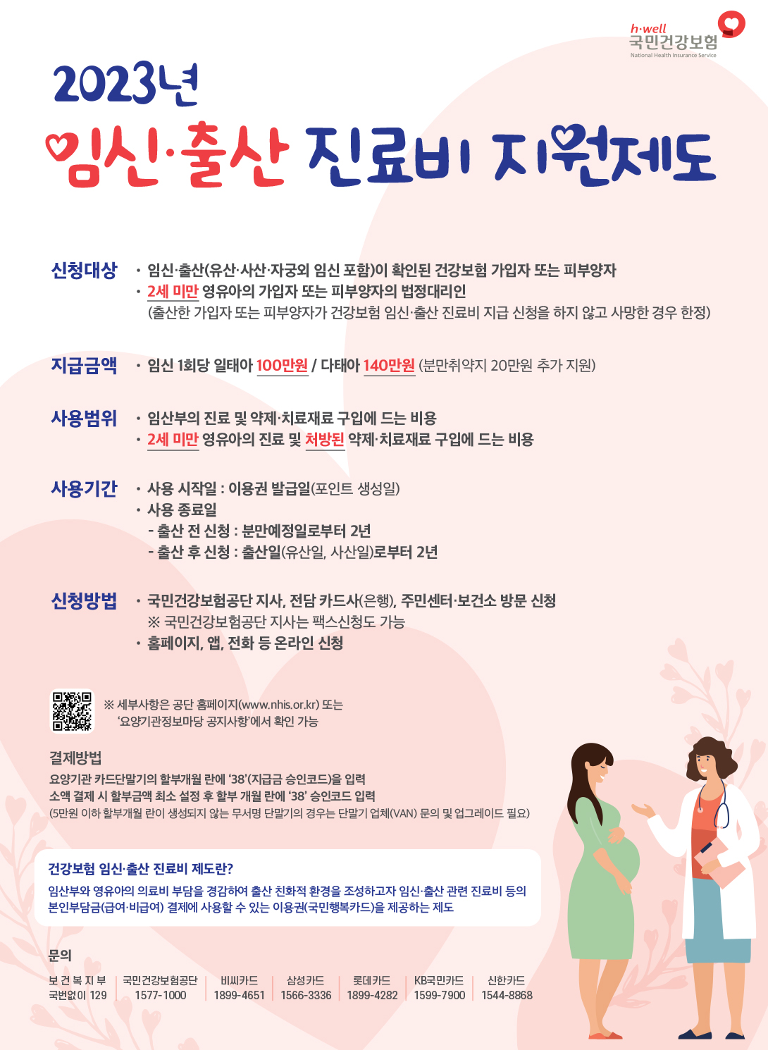 건강보험 임신·출산 진료비 지원제도 포스터