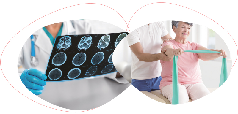 뇌 MRI 촬영본 체크, 운동 등으로 건강을 지키는 사람들의 모습