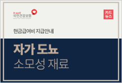 현금급여비지급안내-자가도뇨 소모성 재료