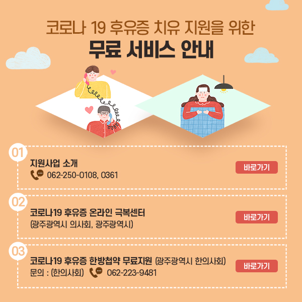 /코로나 19 후유증 치유 지원을 위한 무료 서비스 안내